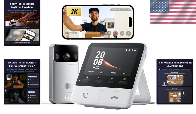Wireless Doorbell Monitor | Head-to-Toe View | Motion Sensor gallery