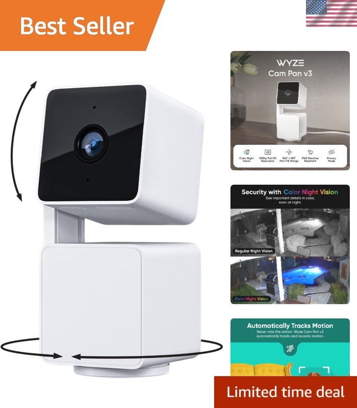 Outdoor/Indoor 1080p Security Camera – Color Night Vision & Custom Motion Zones