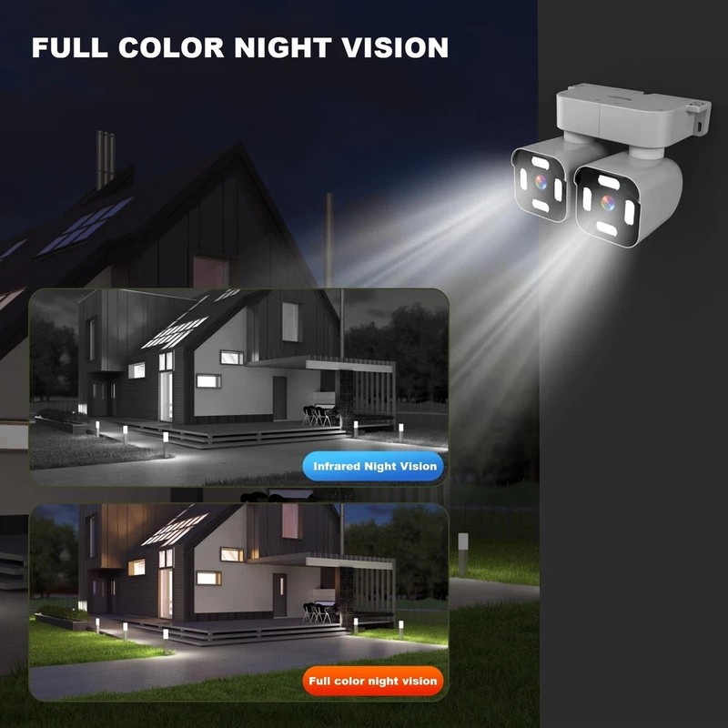 Dual Lens WiFi Outdoor Cameras For Home Security, 2.5K/5MP House Cameras With... gallery
