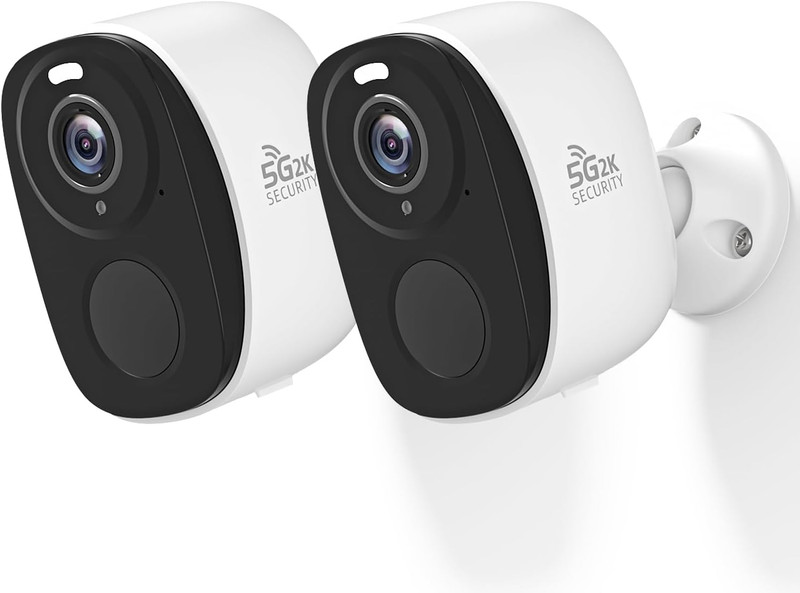 2Pack Security Cameras Outdoor Wireless,2K 5G/2.4Ghz Battery Powered Camera for