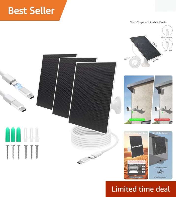 Lightweight 4W Solar Panel for Outdoor Camera – Type C & Micro USB Compatible