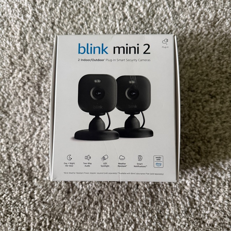 Blink Mini 2 1080p Wi-Fi Indoor Security Camera - Black, Pack of 2 - Newest Gen