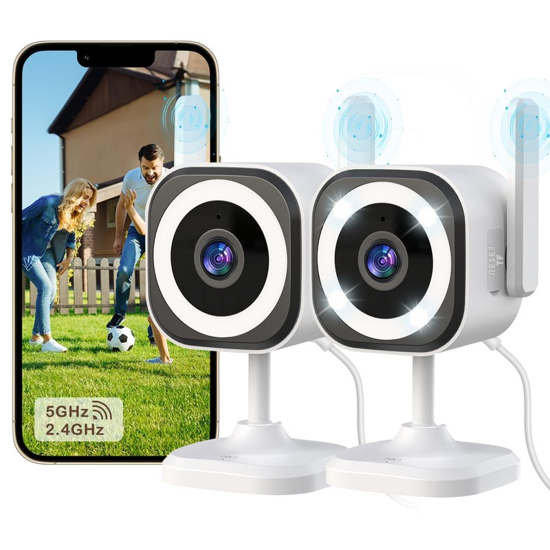 Camara De Seguridad WiFi 5G Para Interiores Y Exteriores Pack De 2 Pro