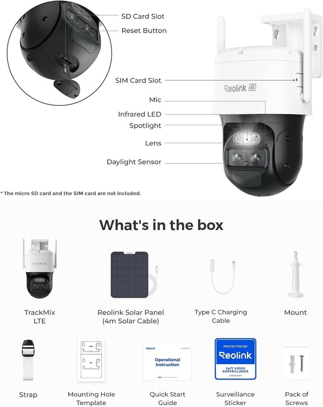 REOLINK 4K Dual Lens 4G Cellular Security Camera Wireless Outdoor, 360 PTZ gallery