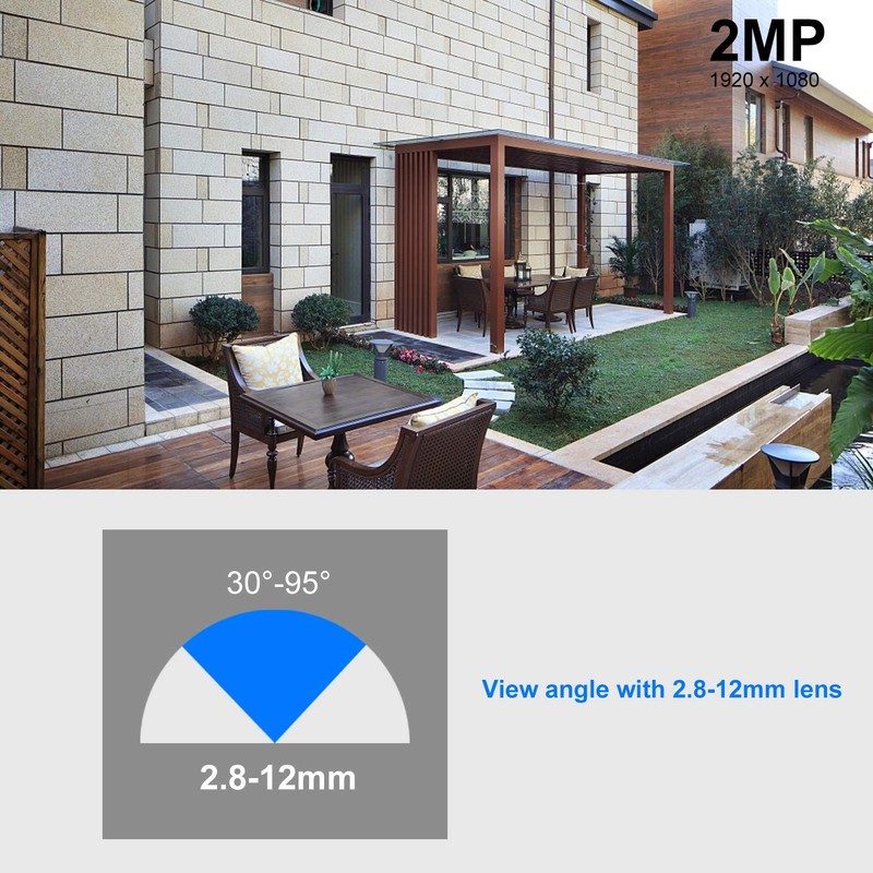Analog CCTV HD 1080P 4-in-1 (TVI/AHD/CVI/CVBS) Dome Outdoor, 2.8mm-12mm Manua... gallery