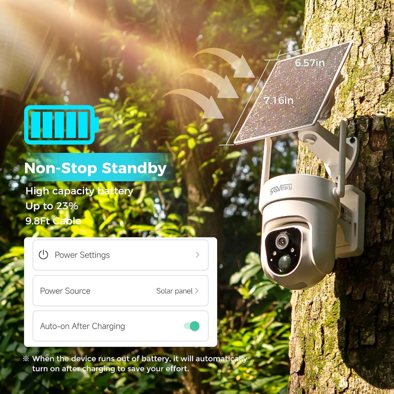 Vicohome 2CQ4 2K AI Solar Security Camera Wireless Outdoor,Battery Powered Cam, gallery