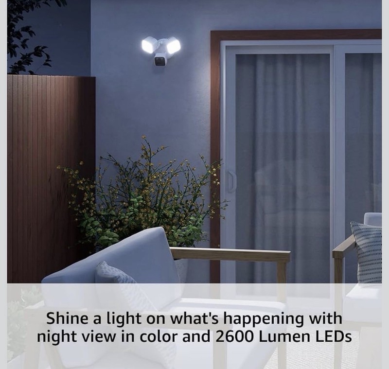 Blink Wired Floodlight Camera Hardwired Outdoor White Two-Way Audio Motion gallery