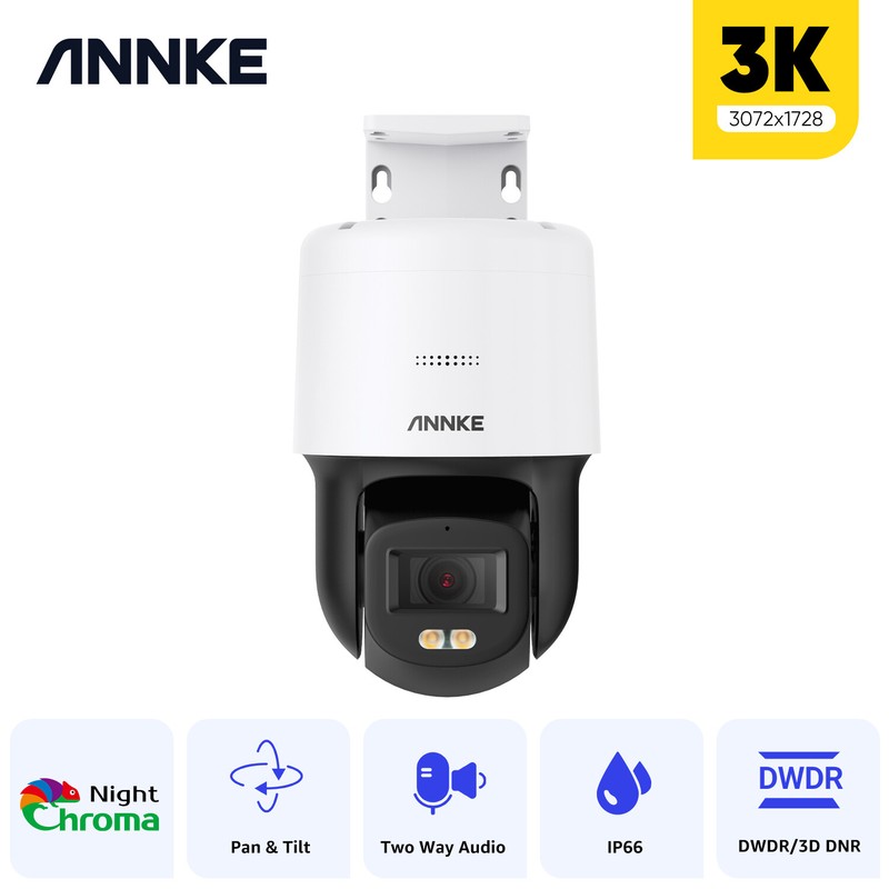 ANNKE 3K 5MP PoE Security IP Camera PT Color Night Vision Two Way Audio H.265+