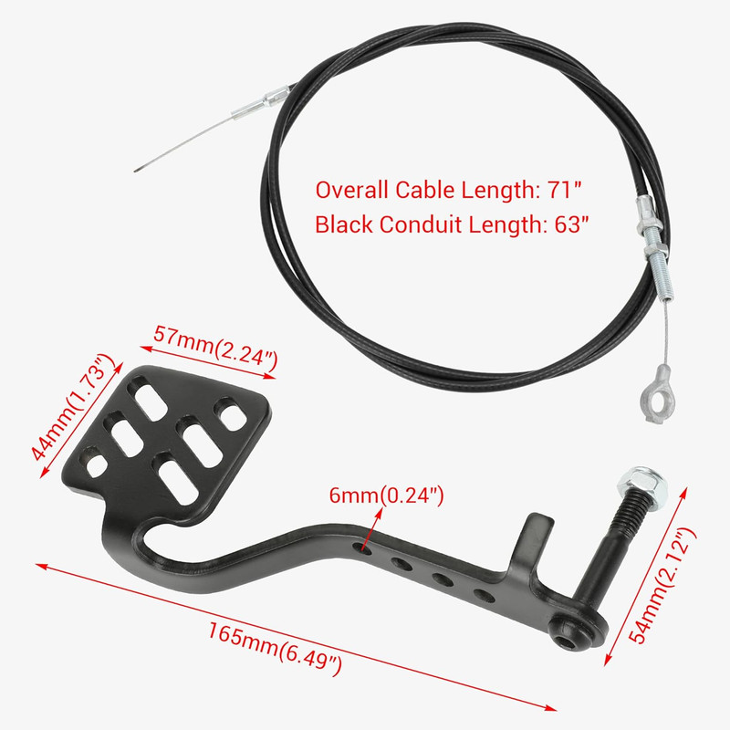Go Kart Brake and Throttle Pedal Kit with 71" Throttle Cable Replacement for Go gallery