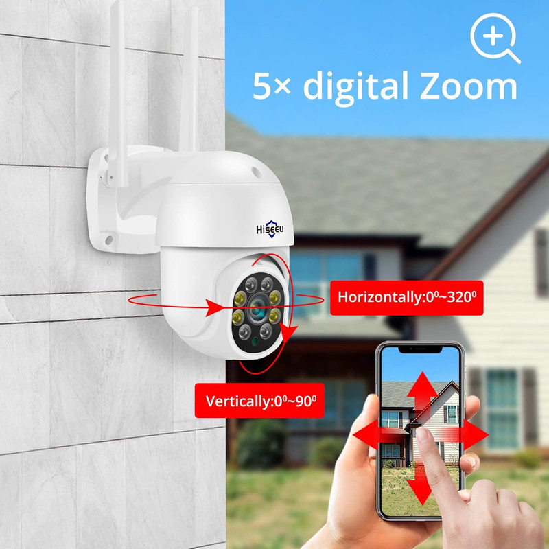 5MP 360° Pan Tilt Camera Wifi Security Camera Outdoor Motion Tracking Floodlight gallery