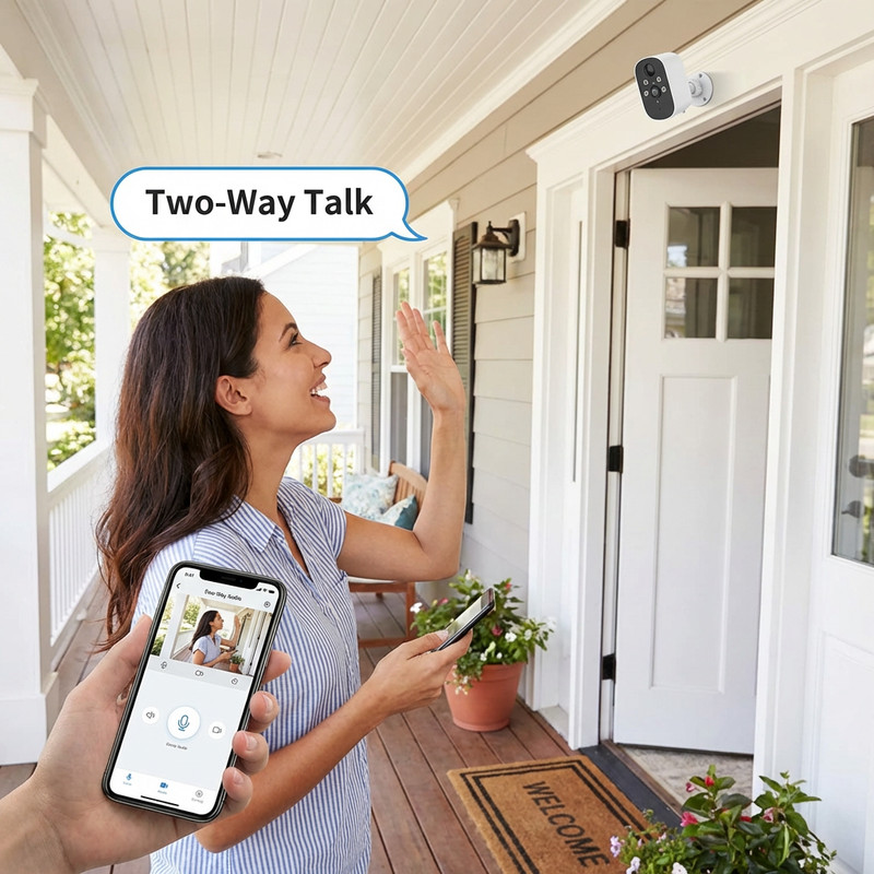 4Packs Wireless Security Camera System 2K WiFi Solar Battery Powered Camera CCTV gallery