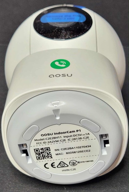 AOSU Indoor Cam P1 Pro Security Camera 2K 360° Pan Tilt - SEALED White Open Box gallery