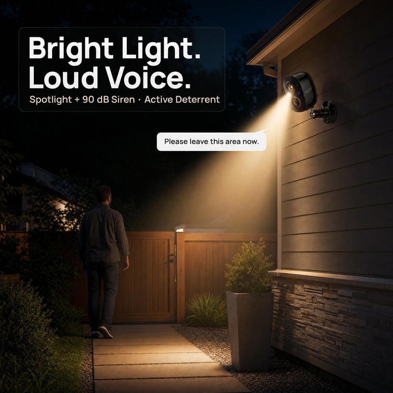 3MP 2K Wireless Outdoor Security Camera, Battery Powered, IP66 gallery