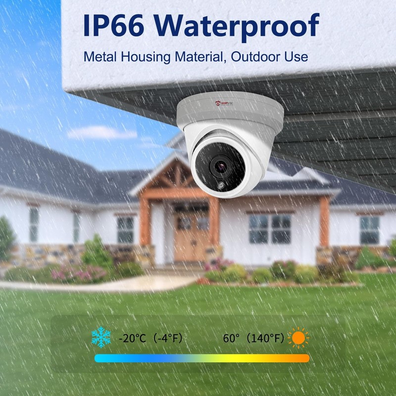 Anpviz 5MP IP PoE Dome Security Camera with Mic/Audio,Turret Camera Outdoor Came gallery