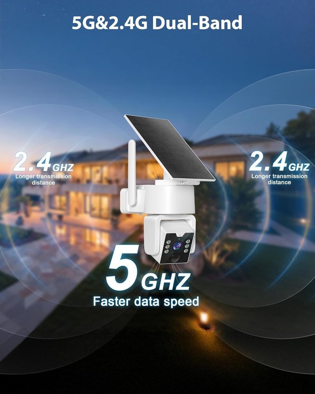 5G & 2.4G Wi-Fi Outdoor Camera Wireless,Solar Security Cameras Wireless Outdo... gallery