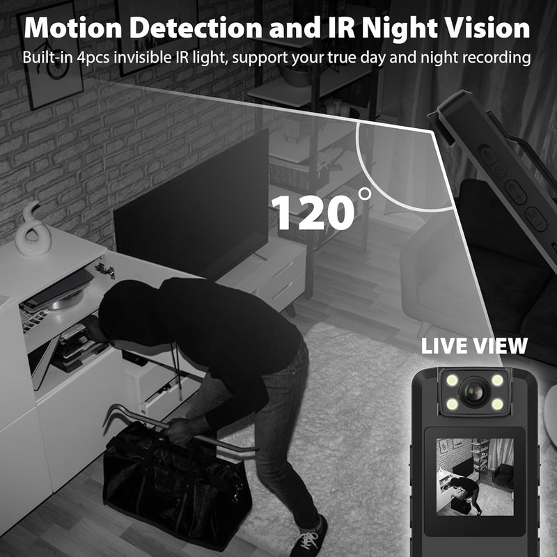 Camara Corporal Oculta Grabacion Con Audio De Policia HD Vision Nocturna NEW US gallery