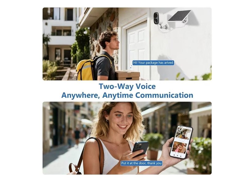 2PCS 1080P Wireless Security Camera 2K WiFi Solar Battery Power Camera Outdoor gallery