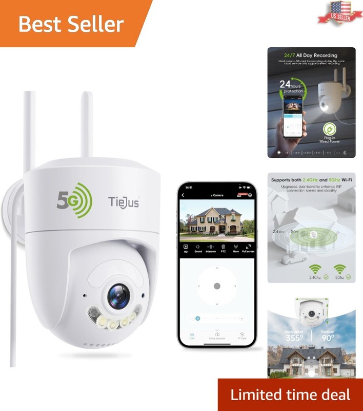 360° Auto Tracking Outdoor Camera with IP66 Waterproof & Alexa Compatibility
