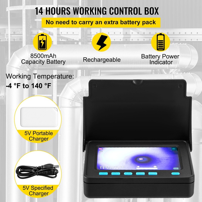1200TVL 4.3in Pipe Inspection Camera IP68 Waterproof 6LEDs gallery