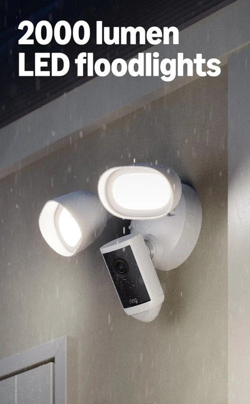 Ring Floodlight Cam Pro Wired 2nd Gen (Newest Model) Retinal 4K - White gallery