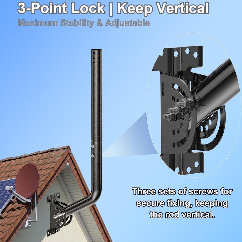 28" Heavy Duty Adjustable Antenna Wall Mount – Iron Spray Paint J-Pole Solid ... gallery