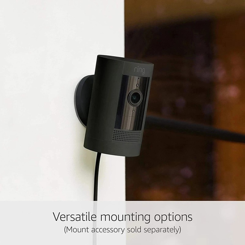 Ring Stick Up Cam Plug-in Wired Indoor/Outdoor Camera Black gallery