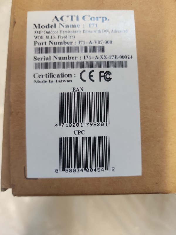 ACTi I71 Outdoor Hemispheric Dome IP Camera gallery