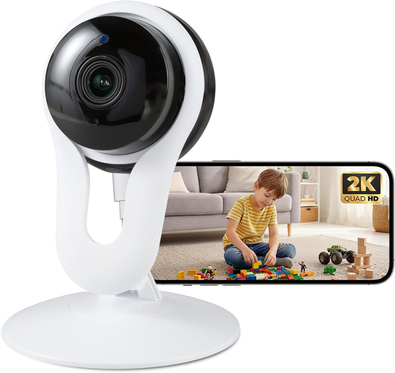 Smart Indoor Pet Camera with Phone App, 2K Home Camera for Dogs, Cats & Family,