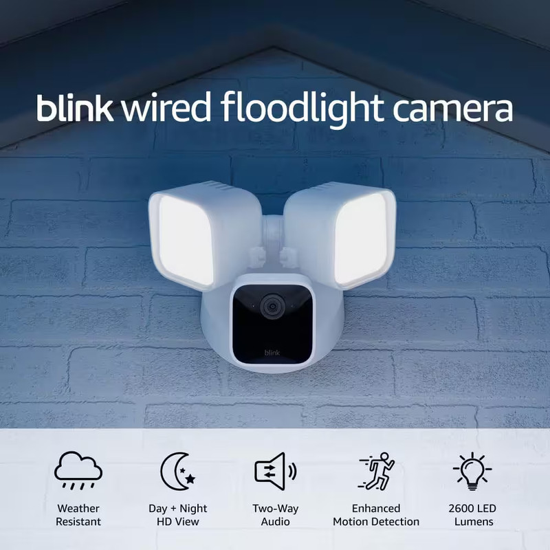 Wired Floodlight Camera - Smart Security Camera, 2600 Lumens, HD Works with Alex gallery