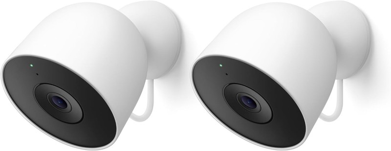 Google Nest Security Cam Outdoor 2nd Gen 2-Pack Wired 2K Video