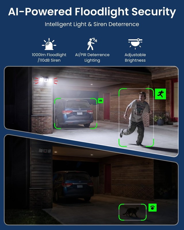 Solar Floodlight Cam, 2K 150° Security Cameras Wireless Outdoor, Up to 1000lm... gallery