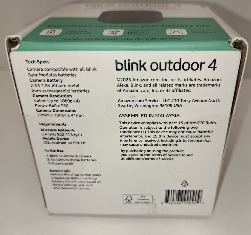 Blink Outdoor 4 Add-On Camera BCM00500U New Factory Sealed No Sync Module gallery