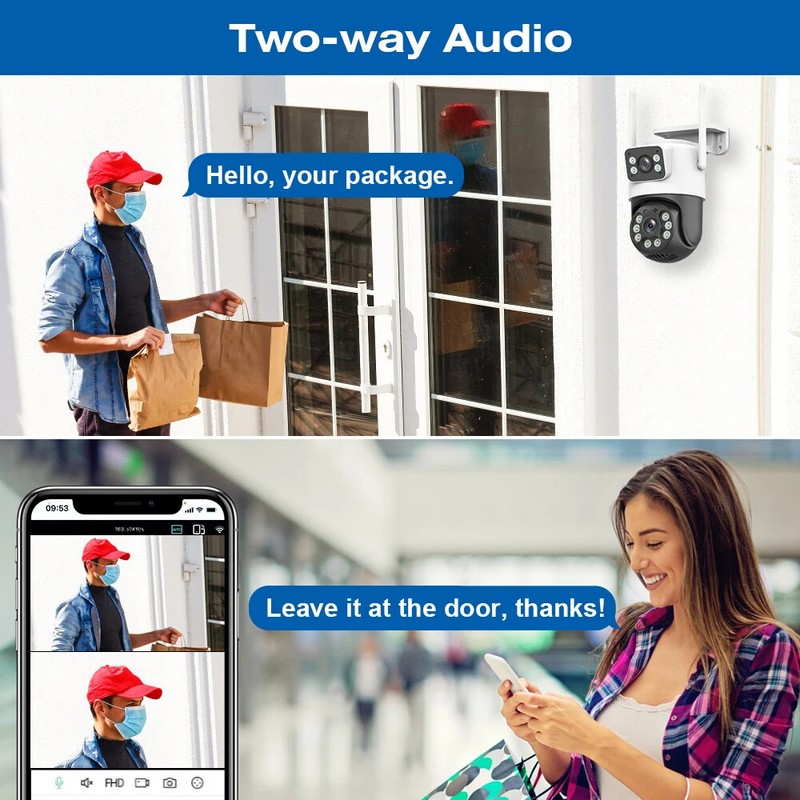 4K 8MP WiFi Surveillance Camera Dual Lens ONVIF Outdoor Security PTZ IP Cameras gallery