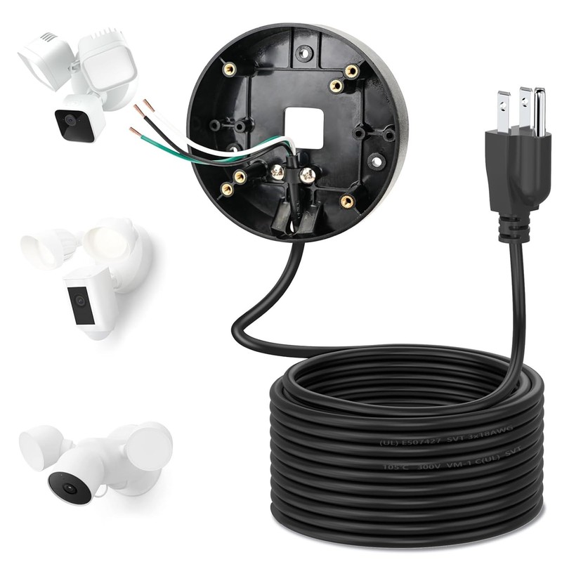 Power Cable & Mount for Floodlight Cams - Weatherproof gallery