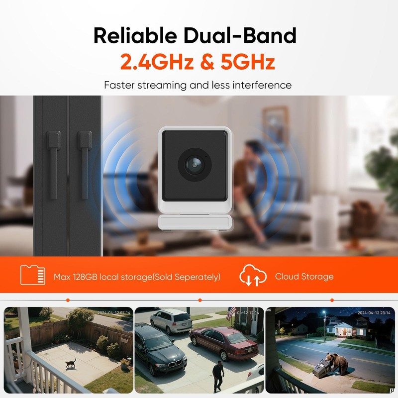 Window Camera, 3MP 2K Home Security Camera for Indoor Glass Monitoring, 2.4GH... gallery