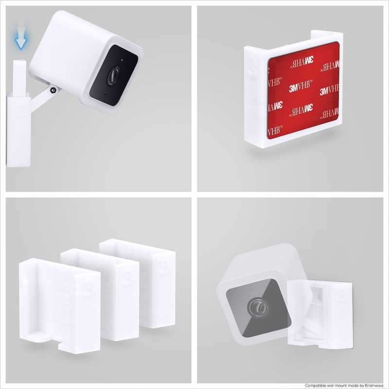 3 Pack Wall Mount for Wyze Cam V3 V4 - Easy Install, No Tools, Strong Adhesive, gallery