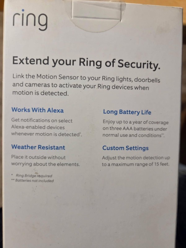 Ring bundle- Outdoor camera and 2 Smart motion sensor lights gallery