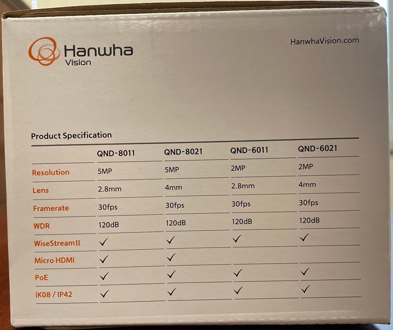 NEW Hanwha Vision QND-6011 2MP Network Mini Dome Camera POE gallery