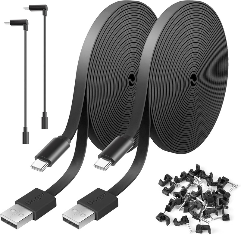 2 Pack 30FT Power Extension Cable Compatible with Wyze Cam V4/V3/Og,Wyze Cam Pan gallery