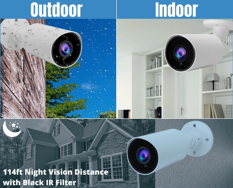 HD 1080p AHD TVI CVI Analog Night Vision Bullet CCTV Security Camera 4 Pack gallery