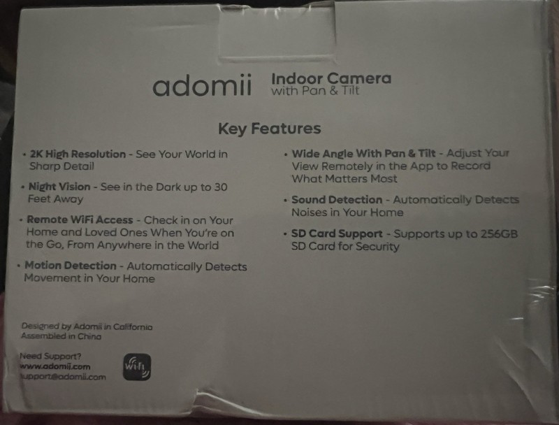 2K Indoor Camera w/Pan Tilt 33ft Night Vision 2 Way Audio Motion Detector gallery