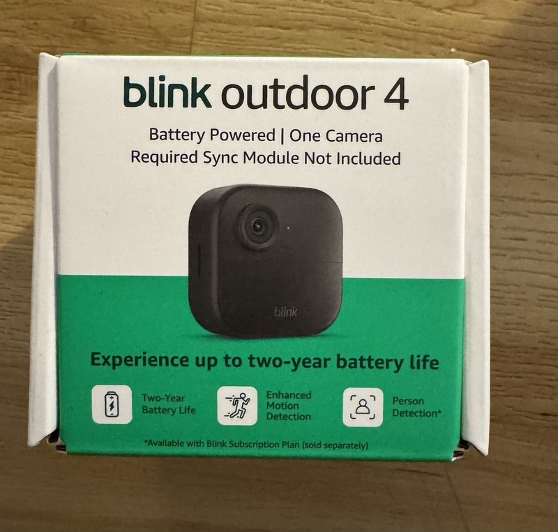 Blink Outdoor 4 – Wireless smart security camera, two-year battery life – NEW