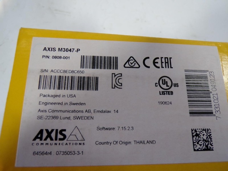 *New* AXIS M3047-P 6MP 360° Panoramic Fixed Dome Network Camera P/N 0808-001 gallery