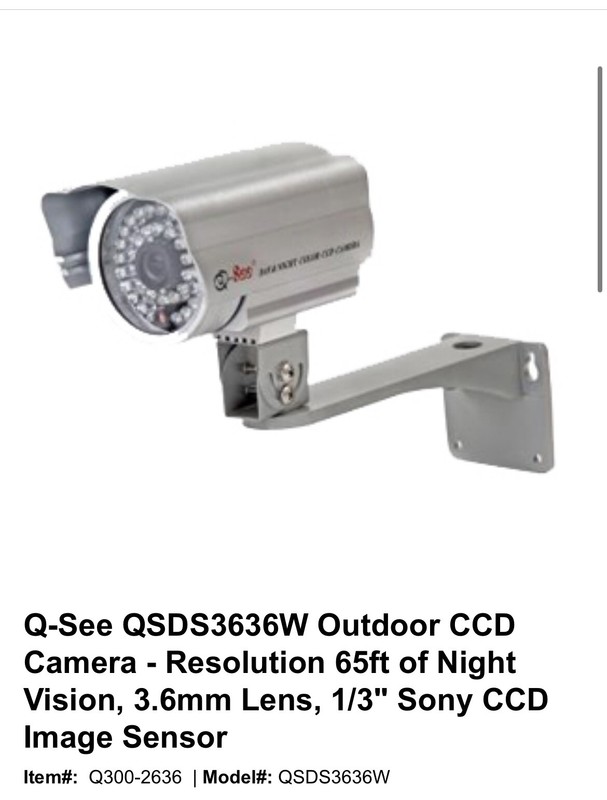q-see qsds3636w Outdoor CCD Night Vision Up To 65ft 3.6mm Lens 1/3” Sony Sensor