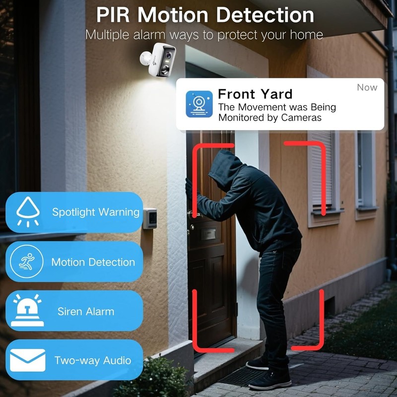 Camara De Seguridad Solar HD Wifi Inalambrica Con Vision Nocturna Para Exterior gallery