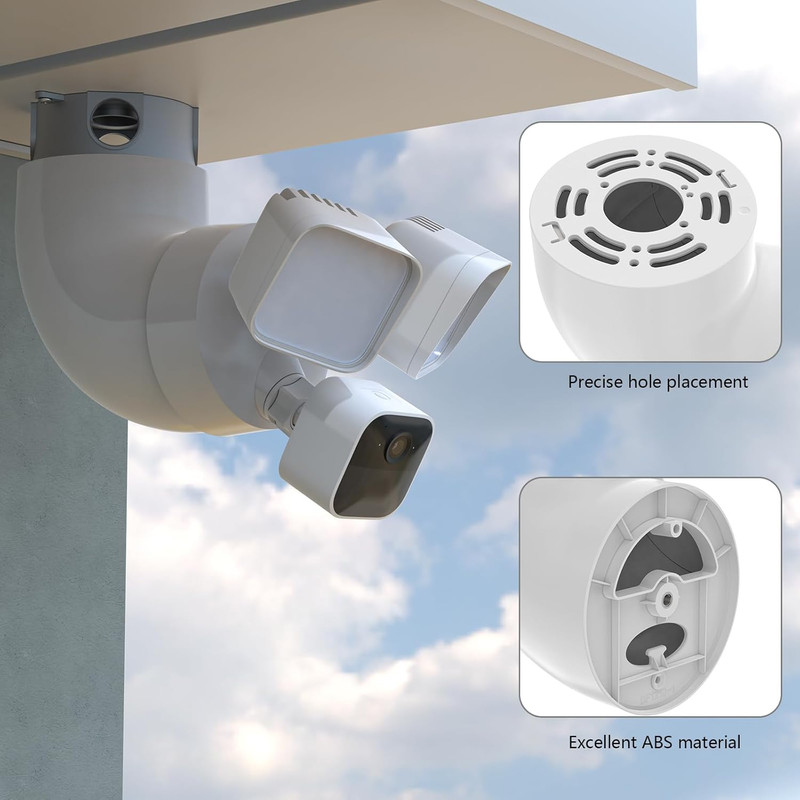 Outdoor Camera Eave Mount Bracket Compatible with R-Ing Floodlight Cam Wired Pro gallery