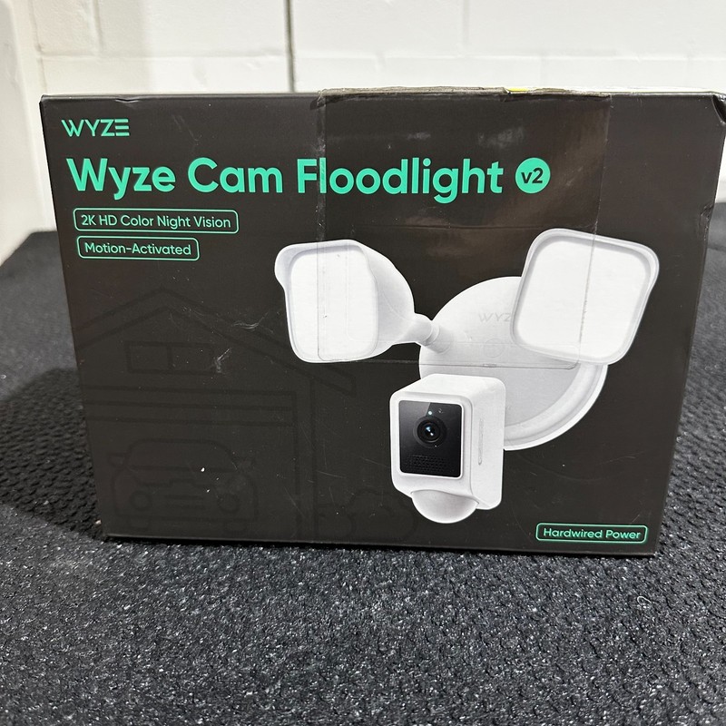 Wyze Wired Outdoor Wi-Fi Floodlight v2 Home Security Camera with 2K Video, Color
