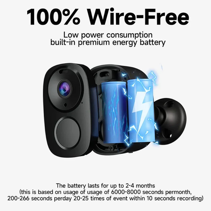 Solar Security Camera Wireless Outdoor - FHD 2K Battery Powered Cameras for Home gallery