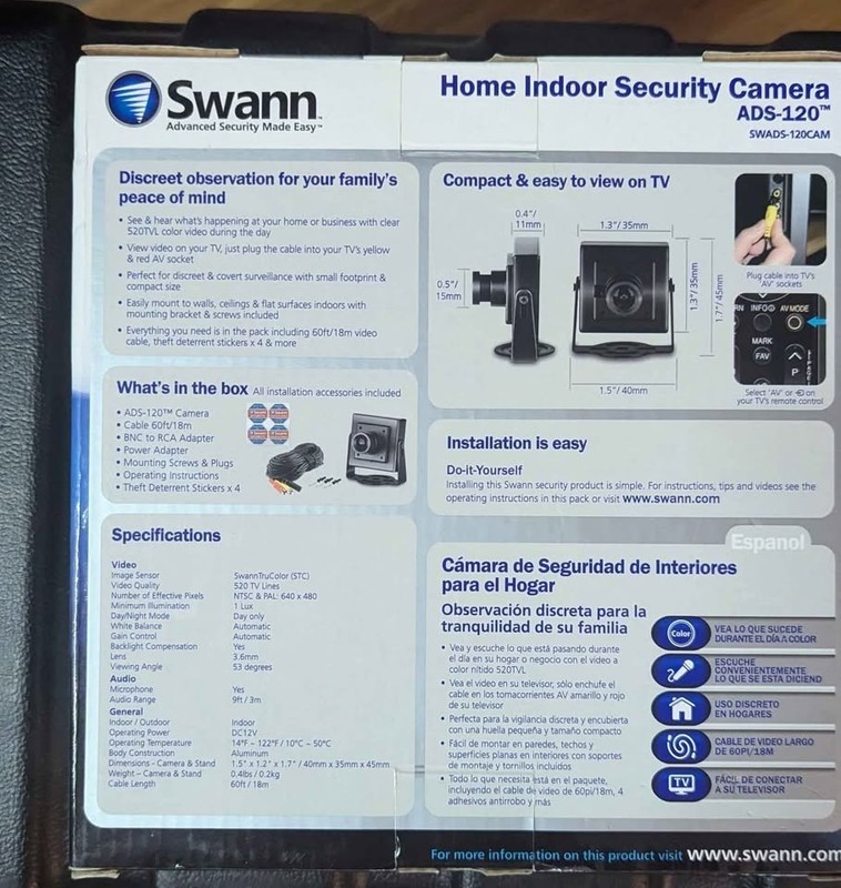 Swann ADS-120 Advanced Home Indoor Security Camera - New, Never Used gallery