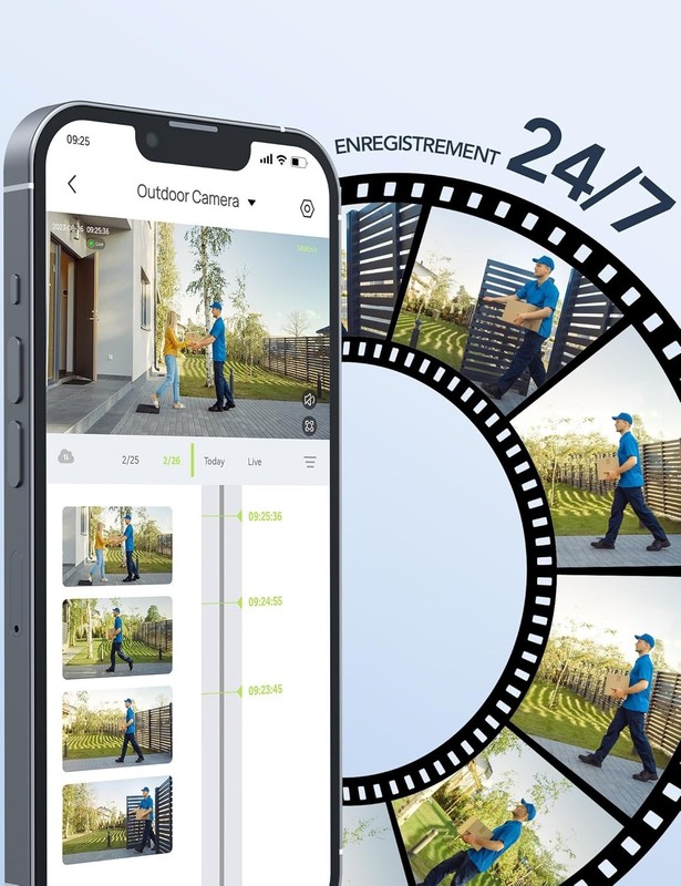 Waterproof 2K WiFi Camera with Motion Detection & Cloud Storage for Home Safety gallery